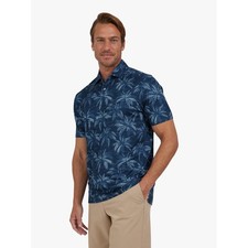 Chaps Men's Everyday Performance Printed Polo Shirt Marina Blue Medium