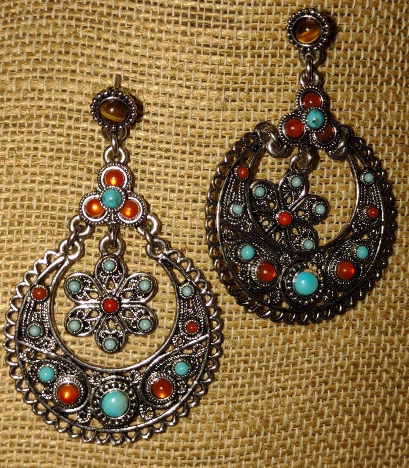 Graziano Boho Statement Multicolor Dangle Chandel… - image 1