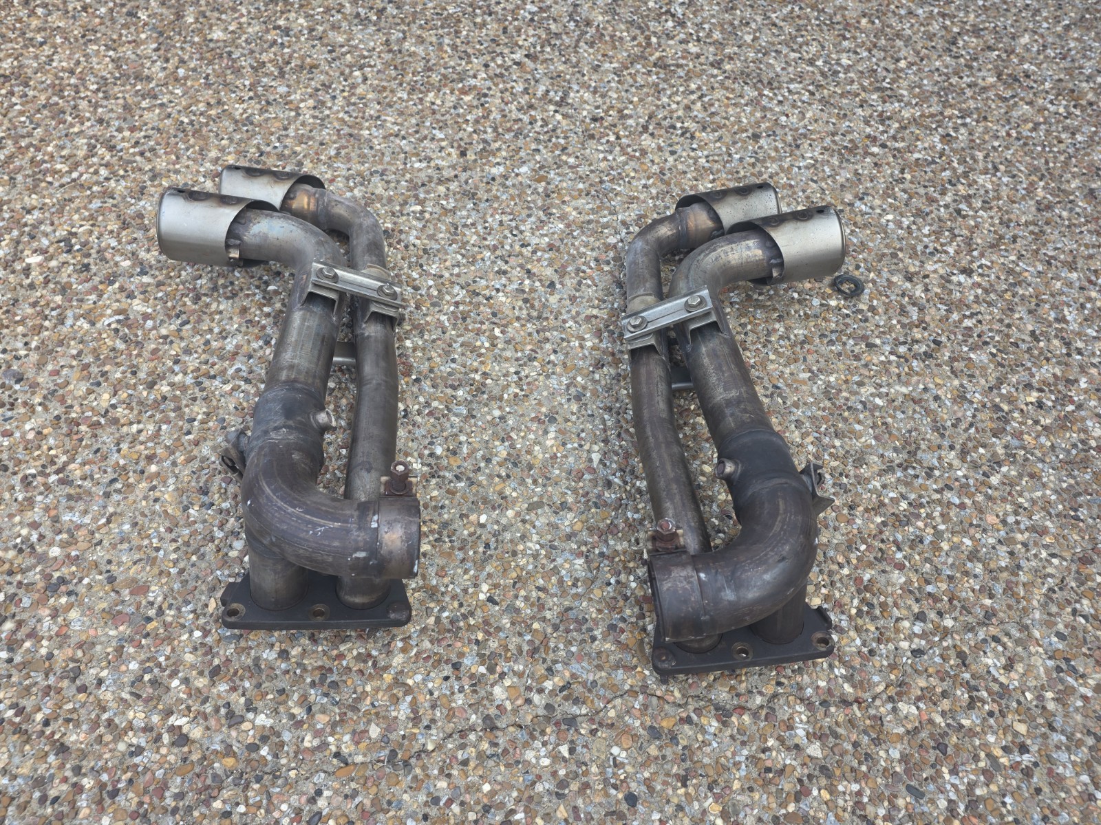 FERRARI F430 OEM GENUINE ORIGINAL LEFT & RIGHT COMPLETE EXHAUST OUTLET PIPE