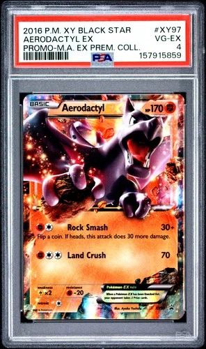 2016 POKEMON XY BLACK STAR PROMO #XY97 AERODACTYL EX PSA 4
