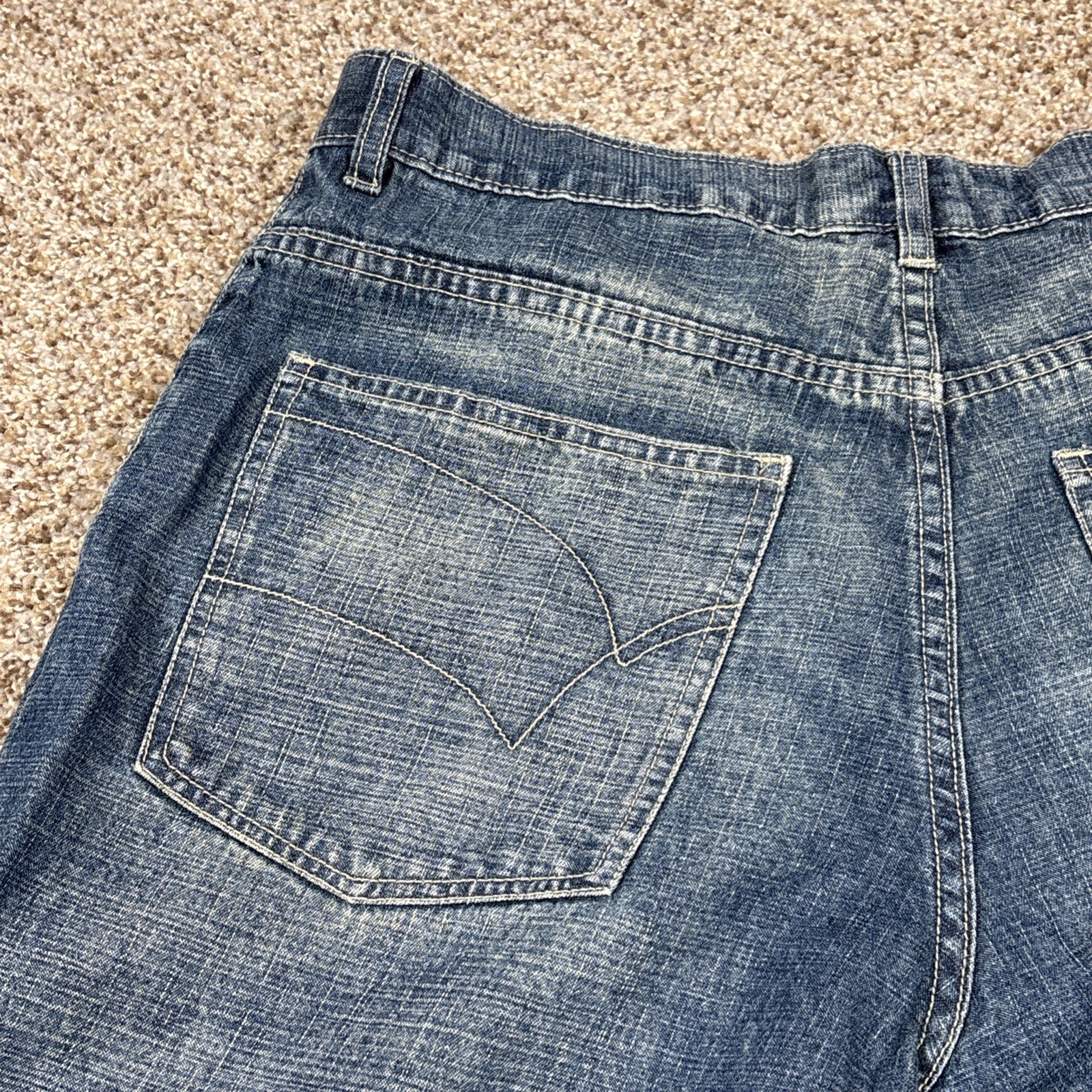 Tank Jeans Mens 34x32 Vintage Skater Hip-Hop Baggy Y2k Blue Denim 33x31 - View 16