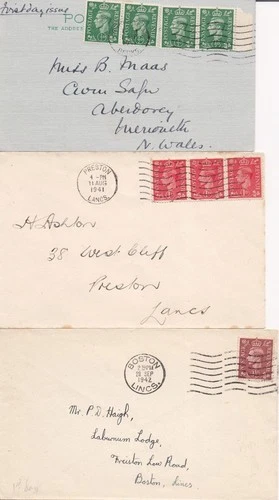 GB 1941 GVI Set of 6 colour change definitive stamp FDC's