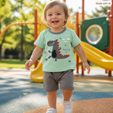 Boys  Dinosaur  Theme T  Shirt  Shorts Set   Fun Spring/Summer Outfit