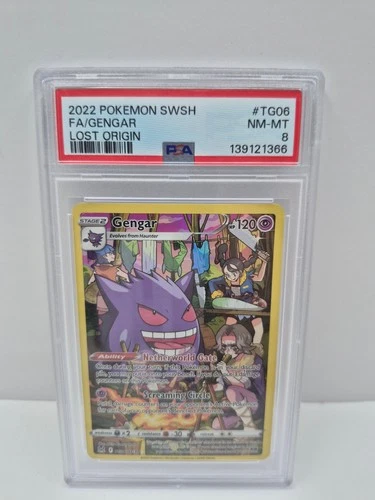Gengar Ultra Rare SWSH11: Lost Origin Trainer Gallery TG06/TG30  PSA 8 Pokemon