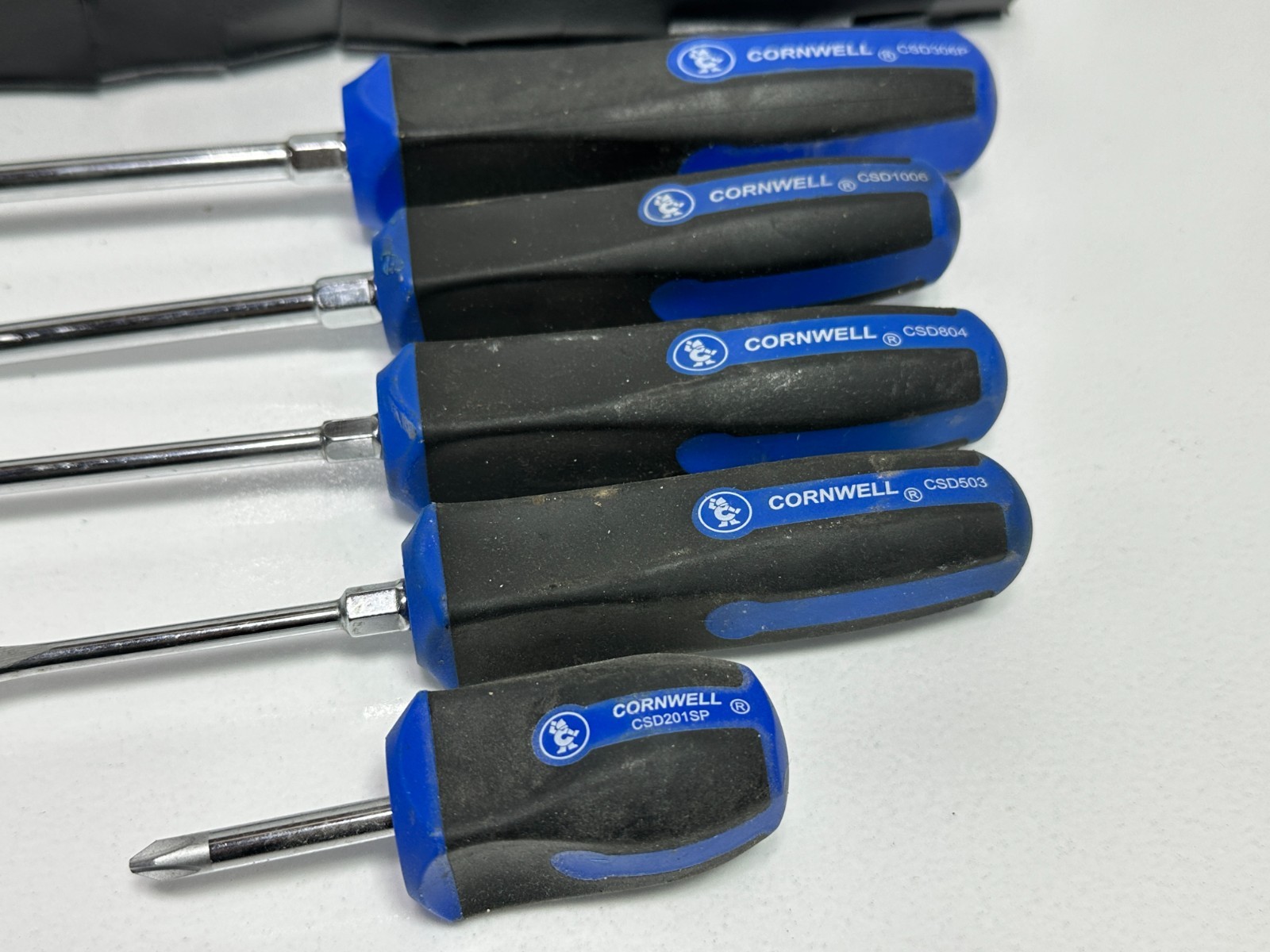 Cornwell Tools 9pc Blue Soft SQUARE Grip Screwdriver Phillips & Flathead Set