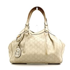 Gucci Sukey Guccissima borsa tote in pelle borsa a mano bianca 211944 autentica