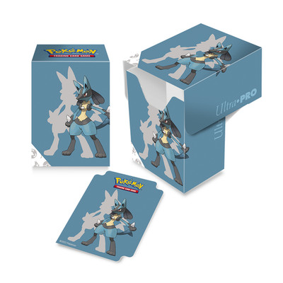 Ultra PRO Lucario Full-View Deck Sleeves Box for Pokémon Stores Up To 75 double