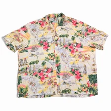 Vintage Paradise Found Florida Soutgh Beach Hawaiian Shirts Adult Sz 2XL