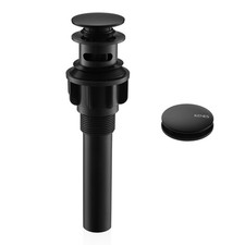 Pop Up Bathroom Sink Drain with Overflow, Matte Black Pop Up Drain Stopper An...