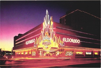 Reno Nevada The Beautiful Eldorado Hotel/Casino Illuminated Vintage Postcard