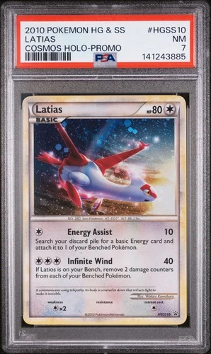 2010 POKEMON HEARTGOLD & SOULSILVER PROMO COSMOS HOLO #HGSS10 LATIAS PSA 7