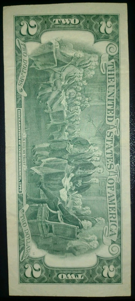 1976 $2 Dollar Bill Error (Miscut/Misaligned) H18651702 A Rare-Front & Back - Image 2 of 2