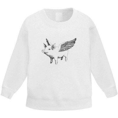 'Pig with Wings' Kid's Sweatshirt / Sweater / Jumper (KW052574)