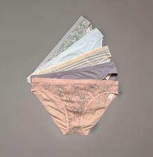 Lot 5 Victoria's Secret sz L Stretch Logo Cotton Bikini Panty Pack Bundle