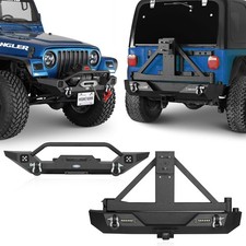 For Jeep Wrangler Tj Front Rear Bumper Combo With Tire Carrier 1997 2006