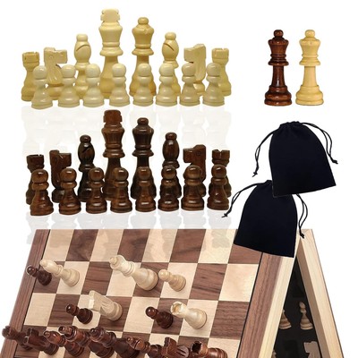 Nature Wood Chess Pieces Set 3.15â  King Figures Tournament Staunton Chessme...
