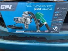 GPI G20-012AD Fuel Transfer Pump w/Auto Shutoff Nozzle, 12V, 20GPM (162000-03)