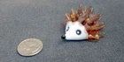 Vintage Murano Style Hand Blown Glass Hedgehog Figurine Amber Spikes Art Glass
