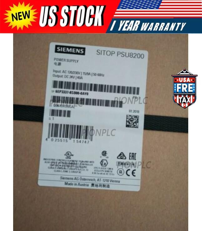 New Siemens 6EP3337-8SB00-0AY0 6EP33378SB000AY0 SITOP PSU8200 40A Power Supply