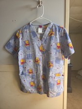 Disney Winnie The Pooh Scrub Top Small Short Sleeve Graphic