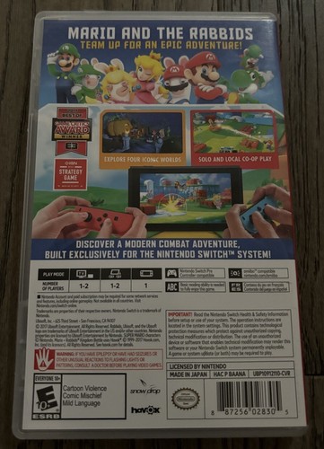Mario Rabbids Kingdom Battle Switch Estuche y Obra de Arte Soportes de Repuesto SIN JUEGO - Imagen 4 de 5
