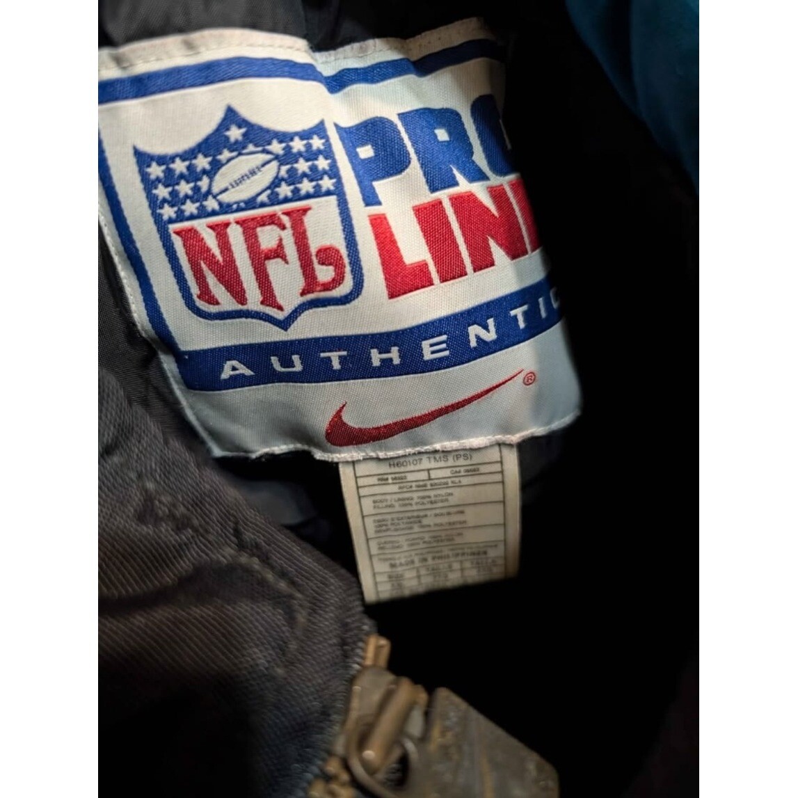 SACAI X NIKE Giacca vintage Jacksonville Jaguars Nike Pro Line grande logo puffer taglia XXL