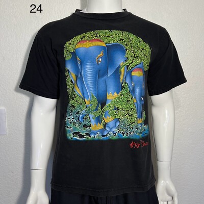 Vtg My Dream Men L T-Shirt Thai Chang Elephant Art Mystic Jungle Surreal Bold