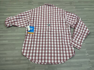 Chemise Columbia PFG Super Tamiami Homme Taille L - Rouge à Carreaux, Alabama Crimson Tide