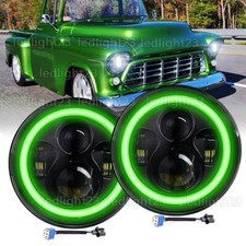 Fit Chevy Truck 3100 1935 1936 1937 1938-1960 7 Round Led Headlights Green Drl Fit Chevy Truck 3100 1935 1936 1937 1938-1960 7 Round Led Headlights Green Drl