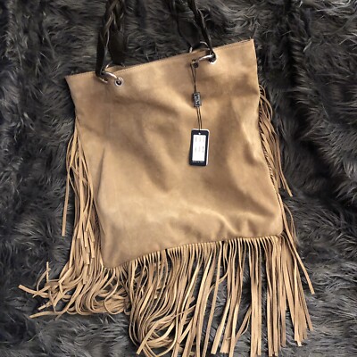 suede fringe handbolsa