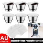 Stainless Steel Refillable Coffee Pods Reusable Capsules for Nespresso Filters