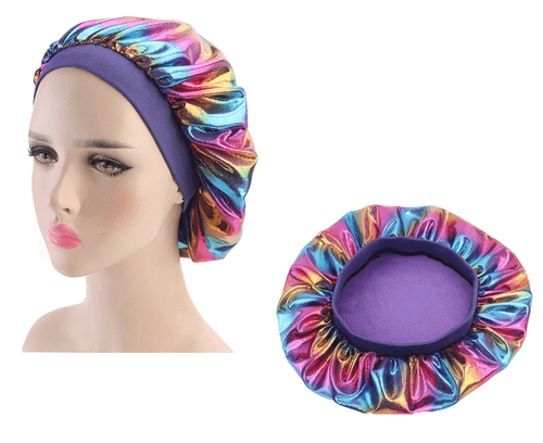 Satin Night Sleep Cap Hair Bonnet Hat Head Cover Wide Elastic Band Women NEW US - Picture 12 of 15