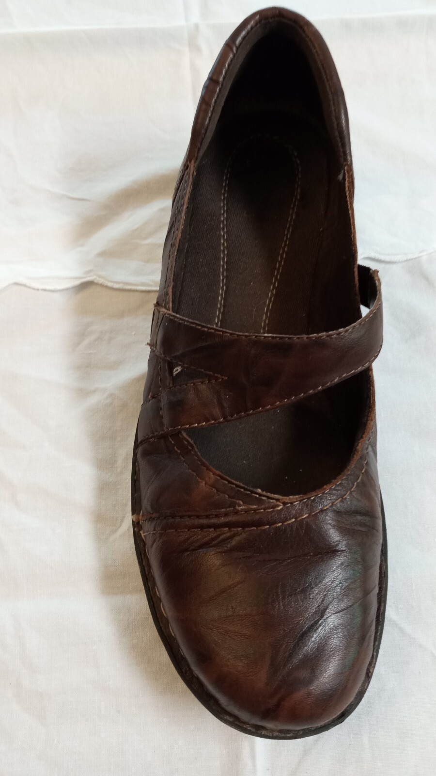 CLARKS leather 9.5 brown cloud pattern step-in sl… - image 11