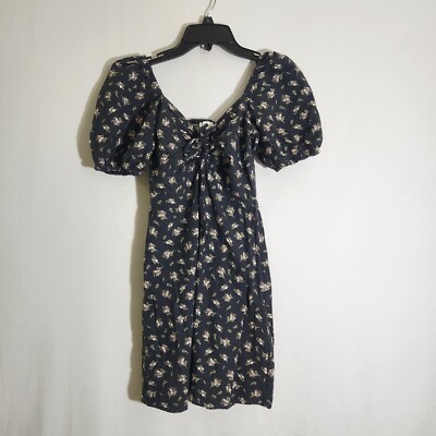 H&M Linen Blend Floral Dress Womens XS Puff Sleeves Smocked cottagecore Short | eBay H&M Linen Blend Floral Dress Womens XS Puff Sleeves Smocked cottagecore Short | eBay