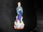 A Pair of Chinese Antiques Porcelain Famille Rose Figures of Girl and Chinese M — photo 6