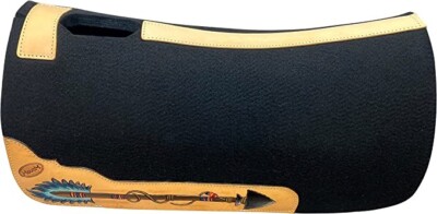 MOUSM Heavy Duty Blended Felt Horse Saddle Pad 30*32 Inch Black Real Cow Leather