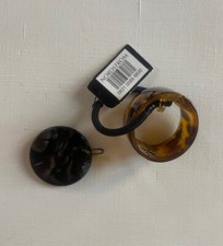 NWT FRANCE LUXE 2 PC Bundle: Elodie Cuff Ponytail Holder Black Hair Barrette