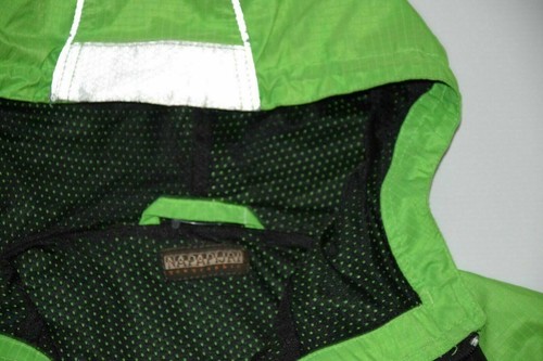 vintage Napapijri jacket hooded green nylon rain windbreaker rare XL - Picture 5 of 10