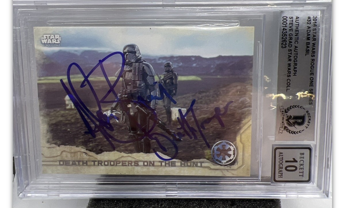 Star Wars Adam Basil Signed Rogue One Death Trooper Card BAS