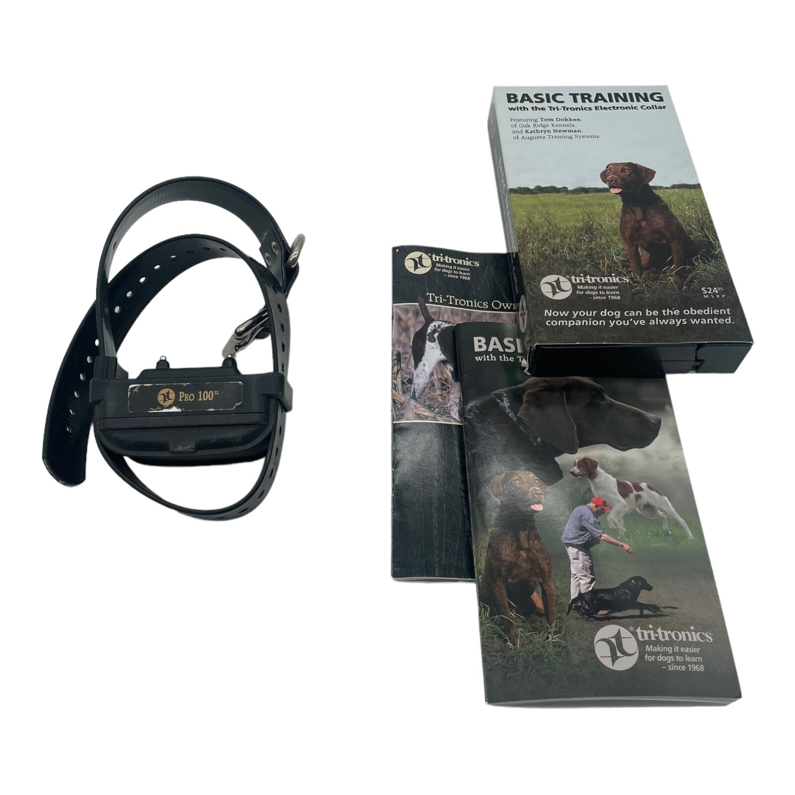 Tri-Tronics Pro 100 XL Dog Collar, VHS Tape & Manuals UNTESTED As Is