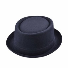 Unisex Mens Ladies Pork Pie Wool Blend Porkpie Trilby Hat With Band