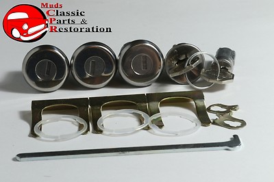 66 Chevelle Locks Ignition Door Glovebox & Trunk Original OEM GM Logo Keys