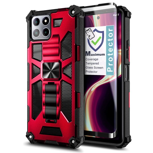 For Boost Mobile Celero 5G+ Plus 2022 Case Kickstand Cover with Tempered Glass - 第 14/27 張圖片