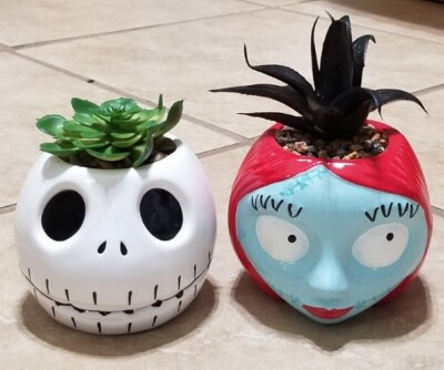 Disney Nightmare Before Christmas Jack & Sally Mini Planter With