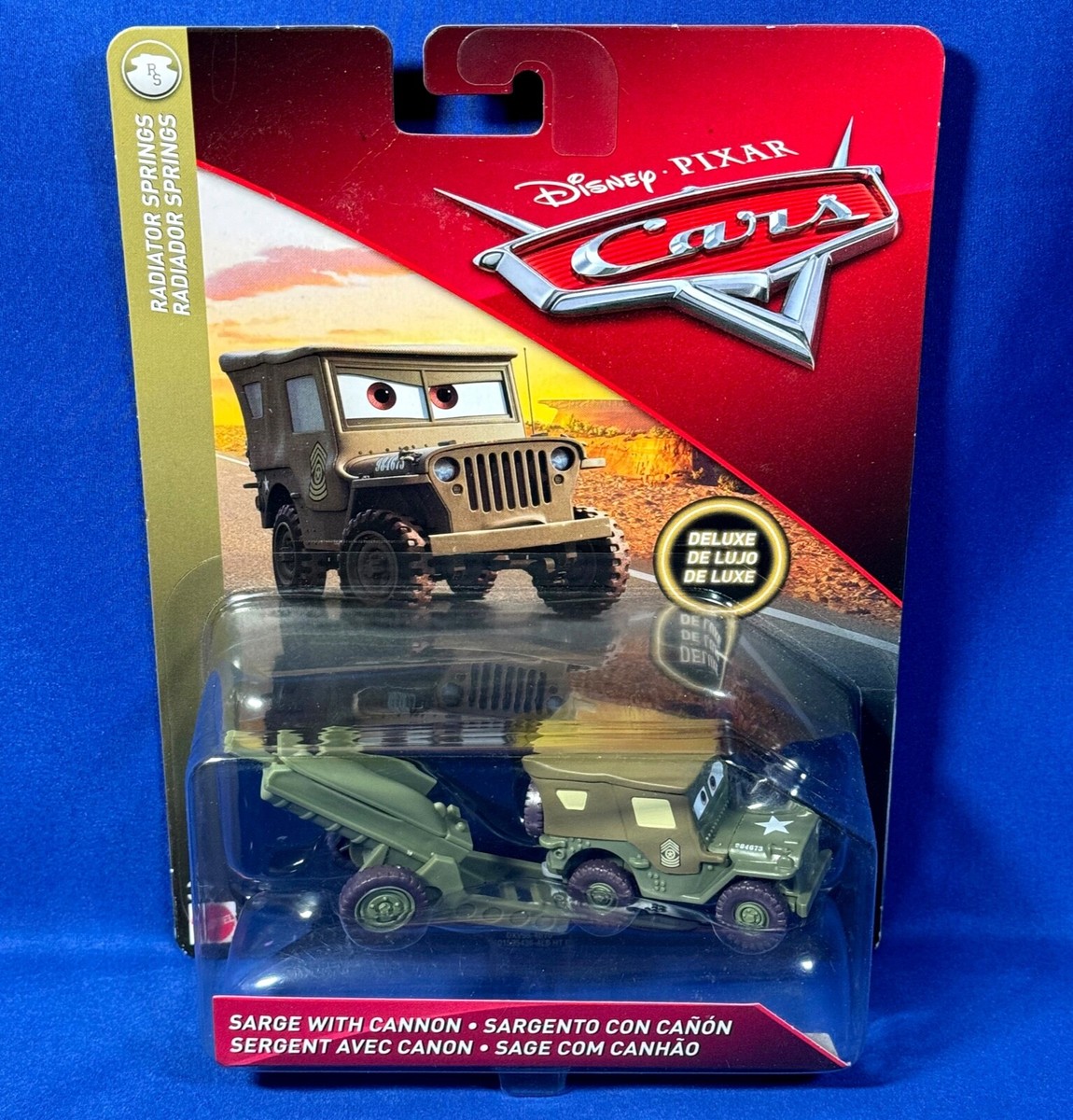 New SARGE WITH CANNON Pixar Cars DELUXE FIGURE DXV98 2017