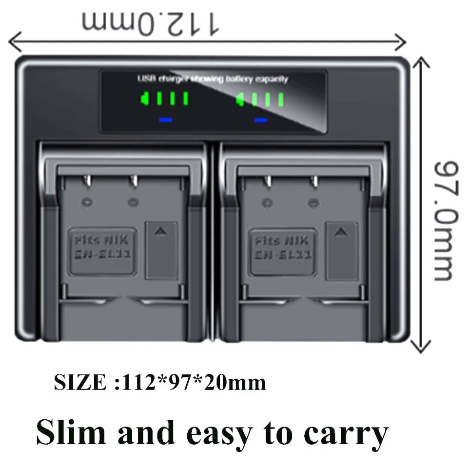 Cargador de batería doble para SANYO DB-L70 Xacti DMX-E10 Xacti VPC-E10  Foto 2 de 4