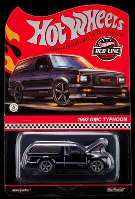 HOT WHEELS 2024 RED LINE CLUB BLACK 1992 GMC TYPHOON REAL RIDERS. 