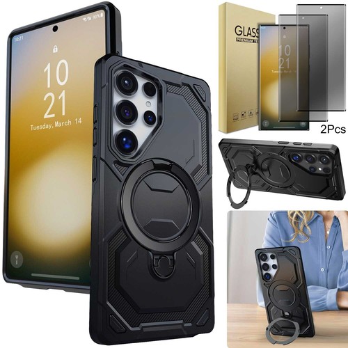 For Samsung S23/Plus/Ultra/FE Case Slim Kickstand Cover/Privacy Screen Protector - $12.99