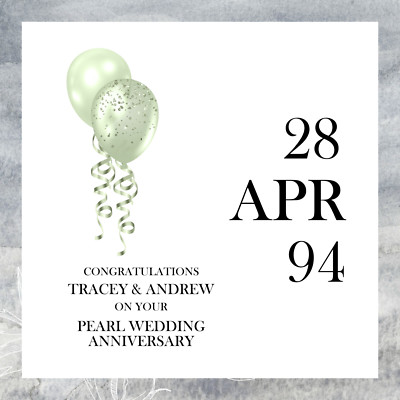 Personalised 30th Pearl Wedding Anniversary Card - Husband Wife ...