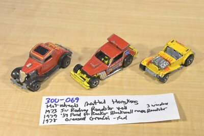 Mattel Hot Wheels Sir Rodney, Greased Gremlin, Hi Racker Roadsters(300-069)